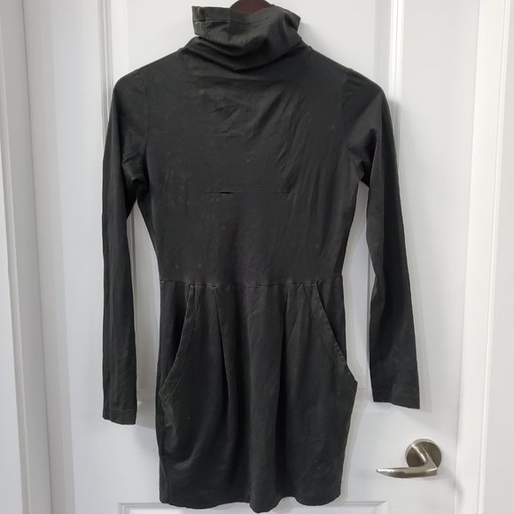 2000's olive green grunge turtleneck mini dress / tunic - Picture 2 of 7